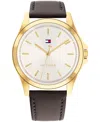 Tommy Hilfiger Men's Quartz Dark Brown Leather Strap Watch, 42mm