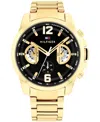 Tommy Hilfiger Men's Quartz Gold Ionic Plated Steel Watch 46mm In Gold