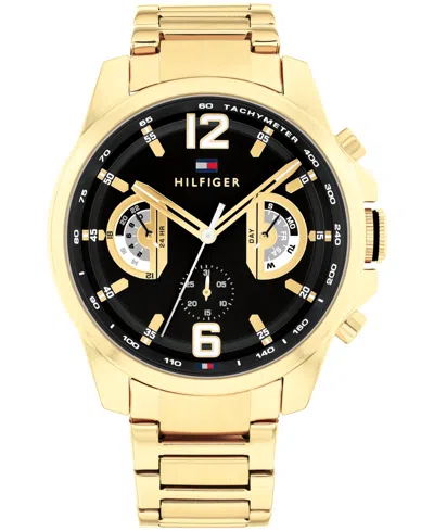 Tommy Hilfiger Men's Quartz Gold Ionic Plated Steel Watch 46mm