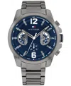 Tommy Hilfiger Men's Quartz Grey Ionic Plated Steel Watch 46mm In Grey
