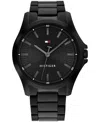 Tommy Hilfiger Men's Quartz Ionic Plated Black Stainless Steel Bracelet Watch 42mm In Black