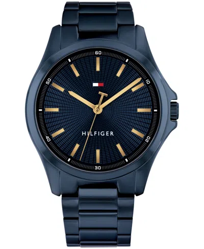 Tommy Hilfiger Men's Quartz Ionic Plated Blue Stainless Steel Bracelet Watch, 42mm