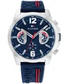 Tommy Hilfiger Men's Quartz Navy Silicone Watch 46mm In Navy