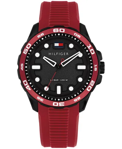 Tommy Hilfiger 42mm Silicone Strap Sport Watch In Gray