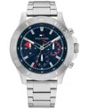 TOMMY HILFIGER MEN'S QUARTZ SILVER STAINLESS STEEL WATCH 46MM