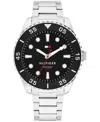 Tommy Hilfiger Men's Quartz Silver-tone Stainless Steel Bracelet Watch, 42mm In Silver