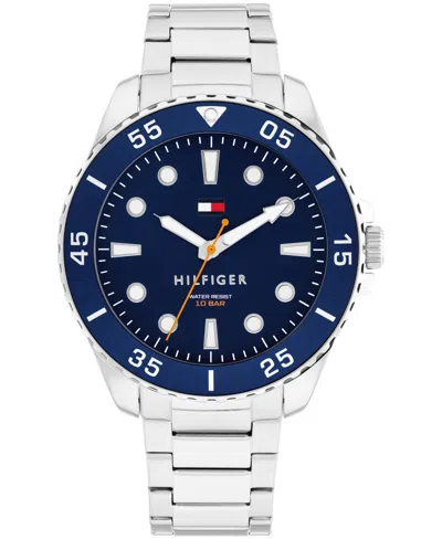 Tommy Hilfiger Men's Quartz Silver-tone Stainless Steel Bracelet Watch, 42mm