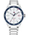 Tommy Hilfiger Men's Quartz Silver Tone Stainless Steel Bracelet Watch, 43mm In Metallic