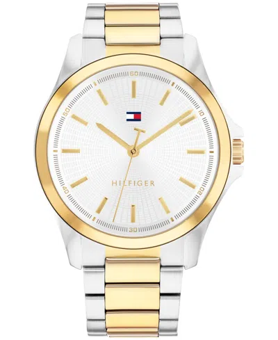 Tommy Hilfiger Men's Quartz Two Tone Stainless Steel Bracelet Watch, 42mm In Gold