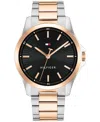 Tommy Hilfiger Men's Quartz Two-tone Stainless-steel Bracelet Watch, 43mm In Black