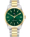 Tommy Hilfiger Men's Quartz Two-tone Stainless-steel Bracelet Watch, 43mm In Green