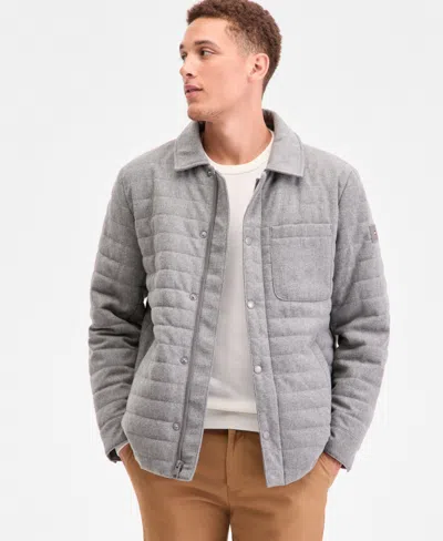 Tommy Hilfiger Men's Quilted Shirt Jacket In Gray