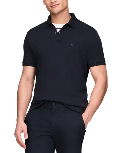 TOMMY HILFIGER MEN'S REGULAR-FIT LIQUID COTTON COLLAR STRIPE DETAIL POLO SHIRT