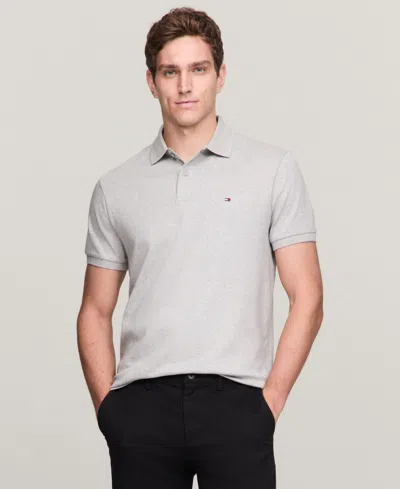 Tommy Hilfiger Men's Regular-fit Liquid Cotton Polo Shirt In Light Grey Heather