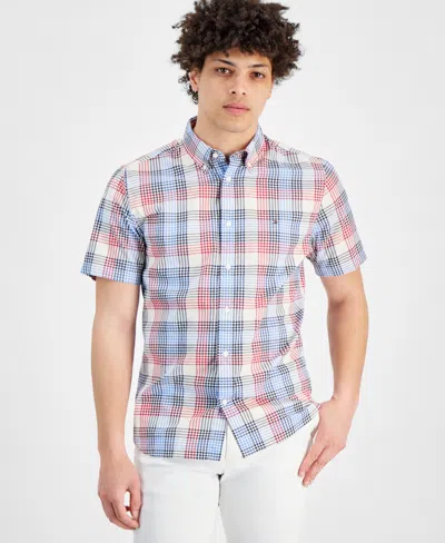Tommy Hilfiger Men's Regular-fit Check Button-down Shirt In Primary Re