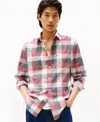 Tommy Hilfiger Men's Regular-fit Corduroy Check Shirt In Burgundy