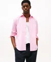 Tommy Hilfiger Men's Regular-fit Flex Gingham Check Button-down Poplin Shirt In Pink