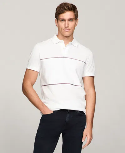 Tommy Hilfiger Men's Regular-fit Global Stripe Polo Shirt In White