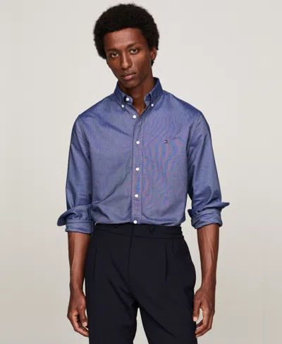 Tommy Hilfiger Men's Regular-fit Heritage Oxford Shirt In Desert Sky