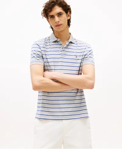 Tommy Hilfiger Men's Regular-fit Interlock Stripe Polo Shirt In Blue