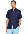 TOMMY HILFIGER MEN'S REGULAR-FIT LINEN SHORT-SLEEVE SHIRT