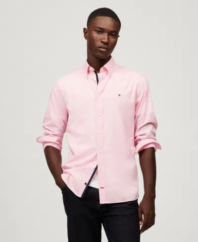 Tommy Hilfiger Men's Regular-fit Poplin Shirt In Classic Pink