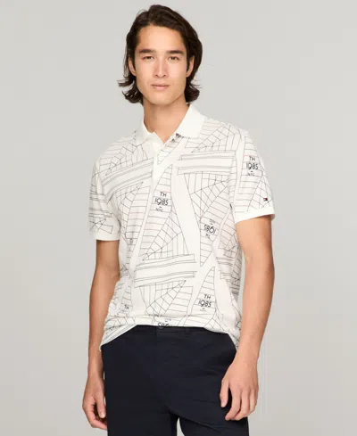 Tommy Hilfiger Men's Regular-fit Sailing Graphic Polo Shirt In Ecru