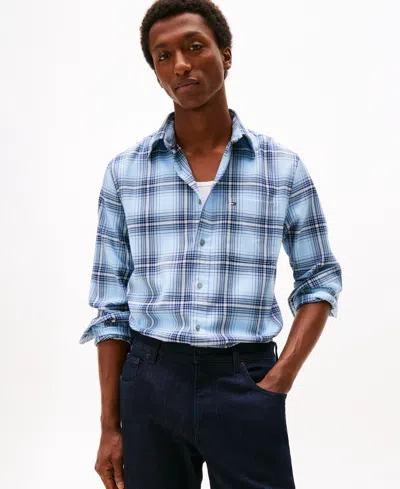 Tommy Hilfiger Regular Fit Check Soft Touch Shirt In Blue