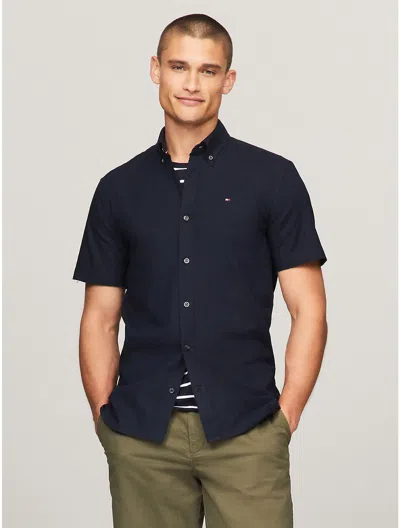 Tommy Hilfiger Regular Fit Stretch Oxford Shirt In Desert Sky