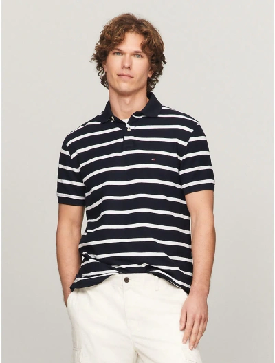 Tommy Hilfiger Regular Fit Stripe Polo In Blue