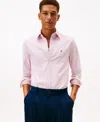 Tommy Hilfiger Men's Regular-fit Striped Heritage Oxford Long-sleeve Shirt In Pink