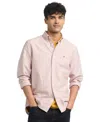 Tommy Hilfiger Men's Regular-fit Striped Heritage Oxford Long-sleeve Shirt In Terra Red