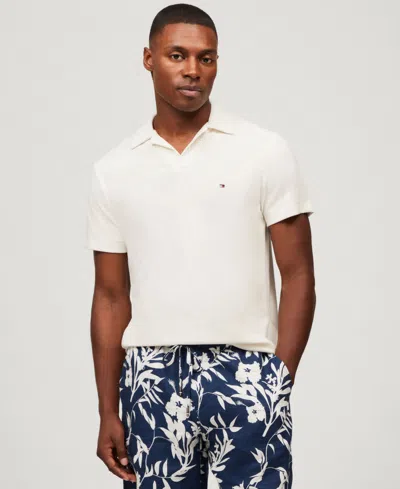 Tommy Hilfiger Men's Regular-fit Toweling Texture Polo Shirt In White