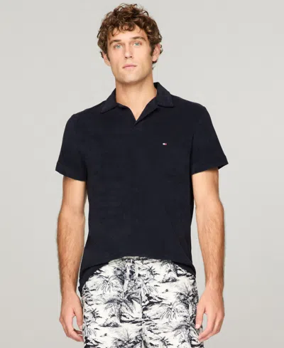 Tommy Hilfiger Men's Regular-fit Toweling Texture Polo Shirt In Desert Sky