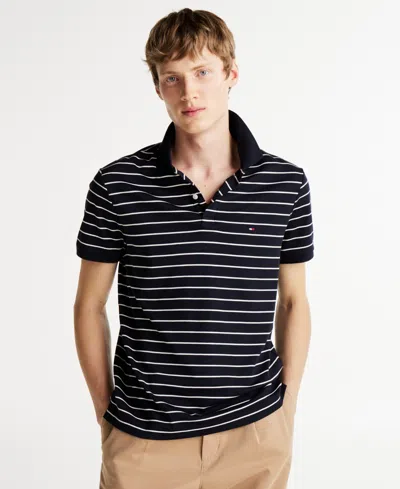 Tommy Hilfiger Men's Regular-fit Ultra Soft Liquid Cotton Polo Shirts In Black