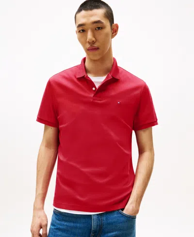 Tommy Hilfiger Men's Regular-fit Ultra Soft Liquid Cotton Polo Shirts In Red