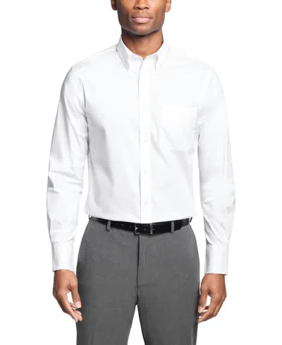 Tommy Hilfiger Men's Regular Fit Wrinkle Resistant Stretch Dress Shirt In White