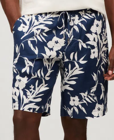Tommy Hilfiger Men's Relaxed-fit Tropical Linen Shorts In Night Sky
