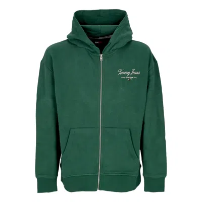 Tommy Hilfiger Men's Relaxed Luxe Zip Hoodie Court Green