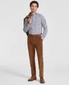 Tommy Hilfiger Barr Mens Pleated Corduroy Dress Pants In Dark Camel