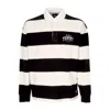Tommy Hilfiger Men's Relaxed Varsity Cb Rugby Ext Black Long Sleeve Polo In Black
