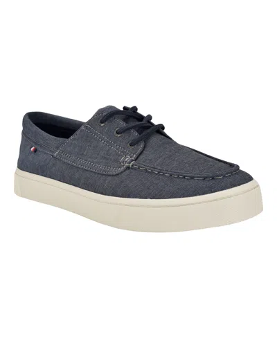 Tommy Hilfiger Men's Relenn Three Eye Boat Sneakers In Dark Blue Chambray