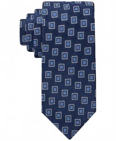Tommy Hilfiger Men's Retro Square Tie In Navy/white In Blue