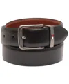 Tommy Hilfiger Men's Reversible Harness Buckle Stretch Belt In Black,tan