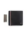 TOMMY HILFIGER MEN'S RFID GLOBAL STRIPED PASSCASE WALLET AND MONEY CLIP SET