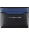 Tommy Hilfiger Men's Rfid Magnetic Reversible Card Case Wallet In Blue,black
