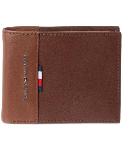 Tommy Hilfiger Men's Rfid Pop Color Leather Bifold Wallet In Blue,black