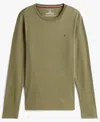 Tommy Hilfiger Men's Ribbed Long-sleeve Pajama Shirt In Green