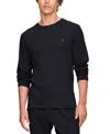 Tommy Hilfiger Men's Ribbed Long-sleeve Pajama Shirt In Navy