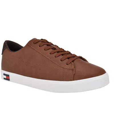 Tommy Hilfiger Men's Risher Low Top Lace Up Sneakers In Cognac,dark Brown